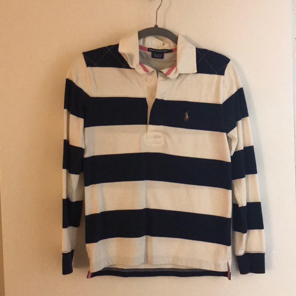 Navy blue and white Ralph Lauren Rugby Polo